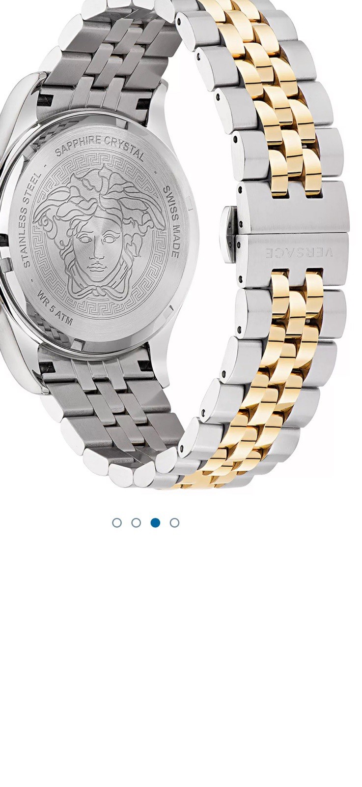 Versace VE2U00422 Hellenyium Chrono white silver gold Steel Men’s Watch NEW