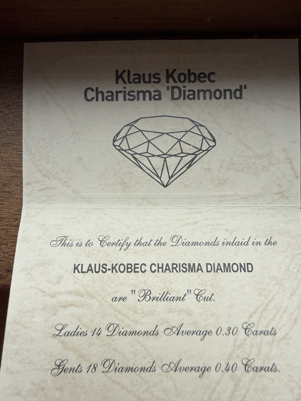 Klaus Kobec Charisma Diamond Quartz Date Silver SS Bracelet White Dial Box