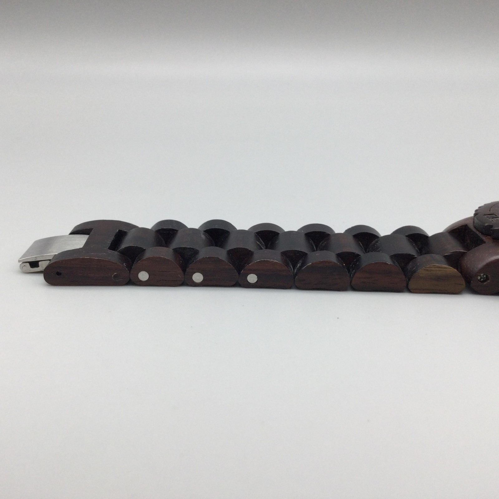 WeWOOD Mens Watch 41mm Brown Dial Dark Wood Bracelet New Battery 8.25″