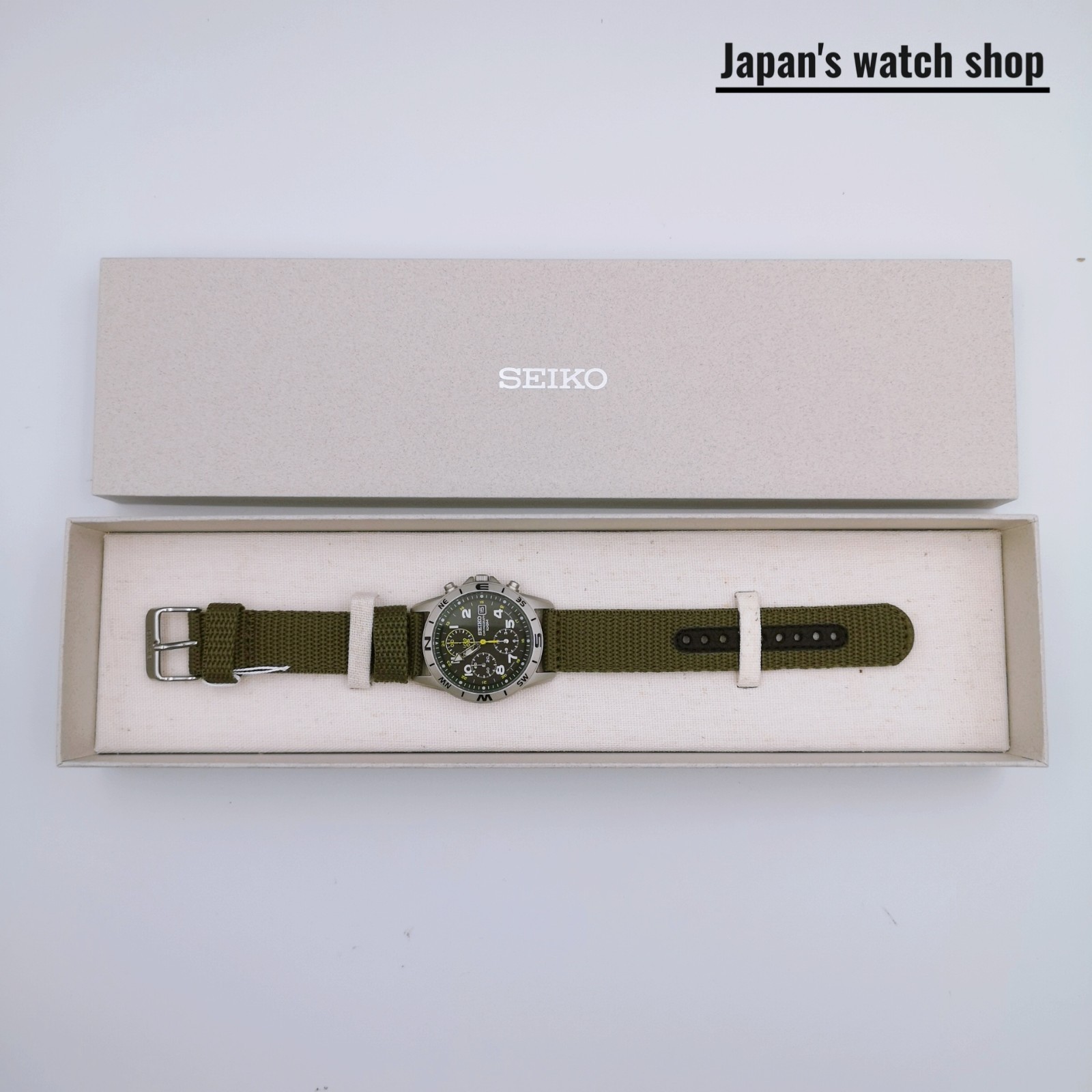SEIKO SND377R Green Chronograph Men’s Watch New in Box