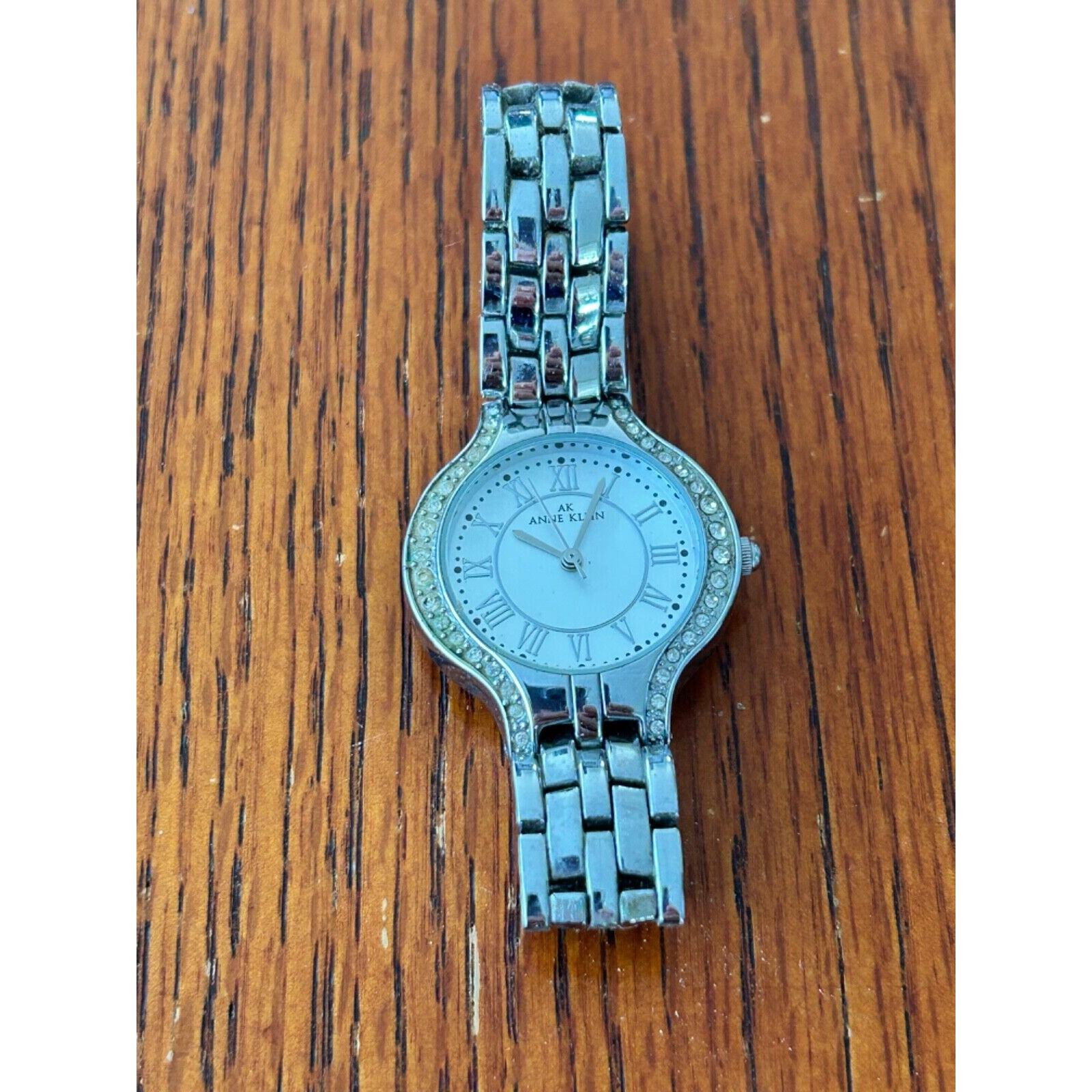Anne Klein 1o/9671 York Stainless Silver-Tone Watch Whitel Dial
