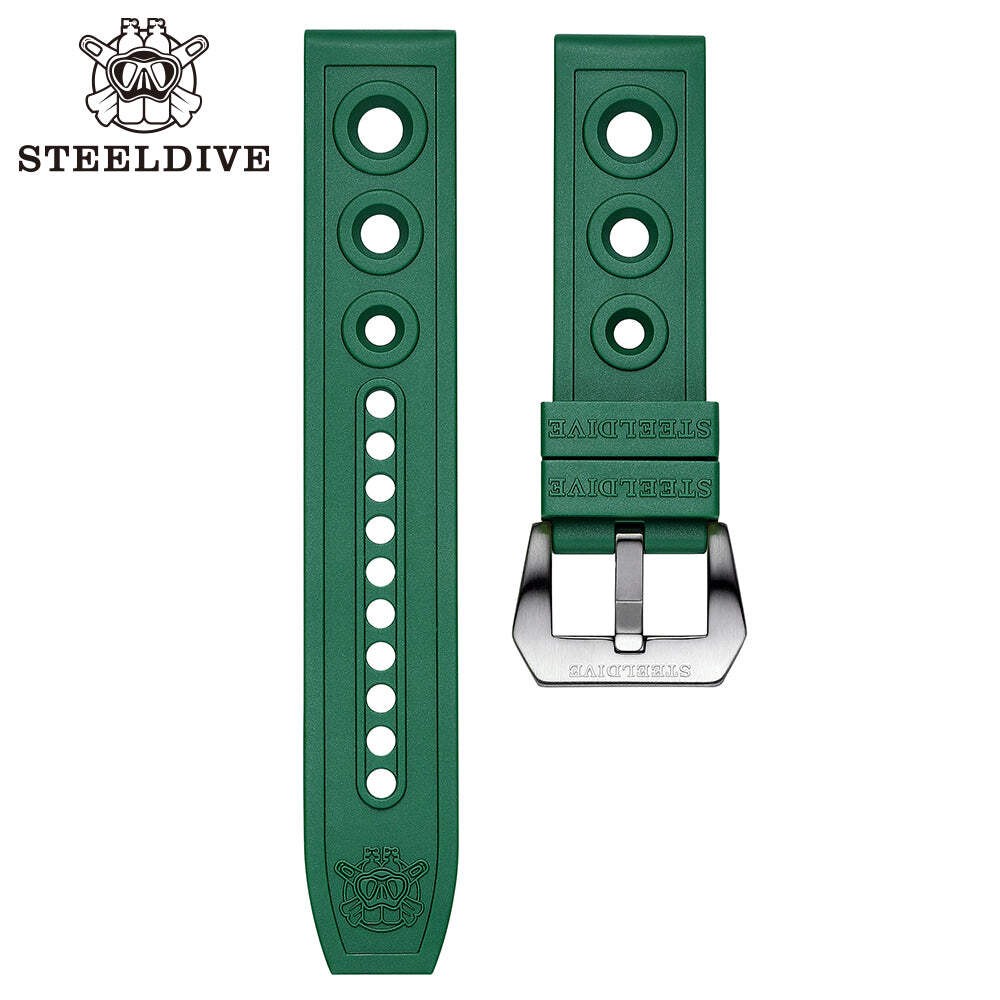 STEELDIVE SD2201 — Rubber Material 20MM 22MM Replacement Strap Only