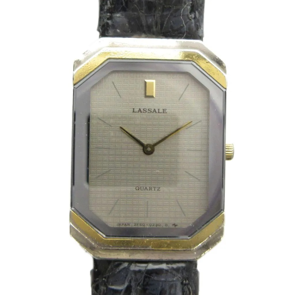 Seiko SEIKO LASSALE 2F50-5199 Wristwatch Quartz Leather Strap Bar Index Silver G