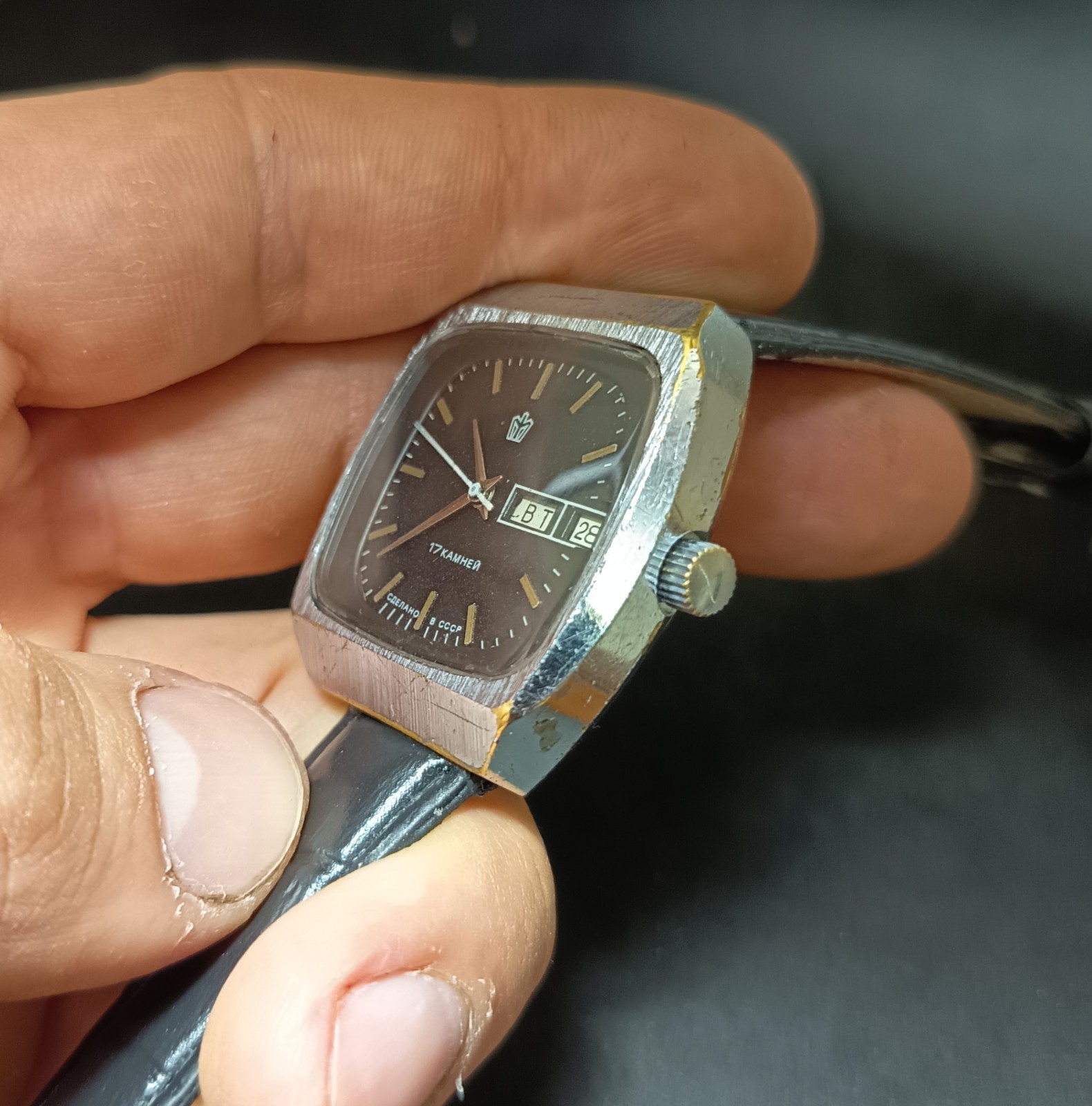Vintage Men’s watch Poljot 17 jewels mechanical Soviet USSR