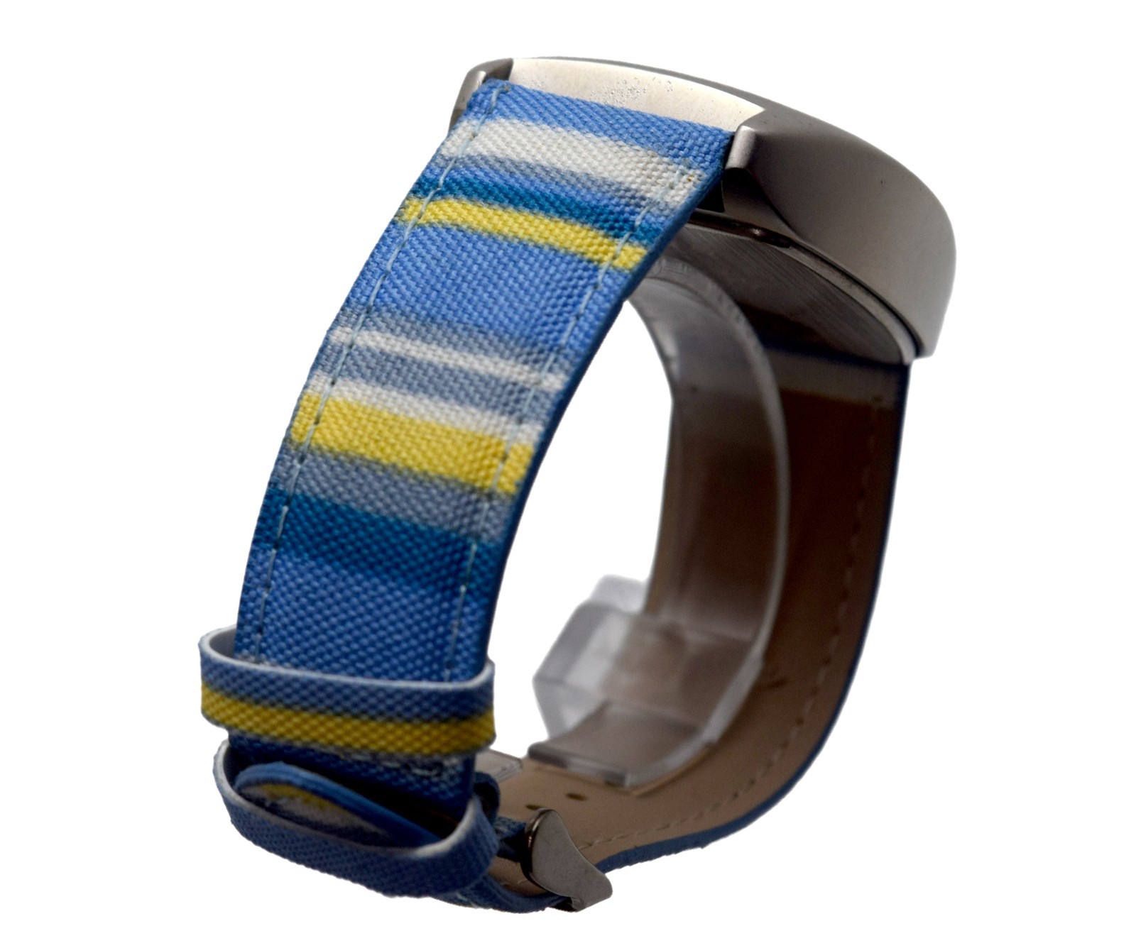 INFINITY: MULTICOLOR CANVAS LEATHER BAND OVALISH RECTANGLUAR CASE ANALOGE WATCH