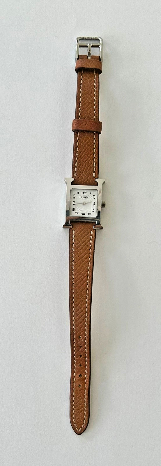 Hermès Heure H Quartz Watch White Dial Box Papers, Ref HH1201