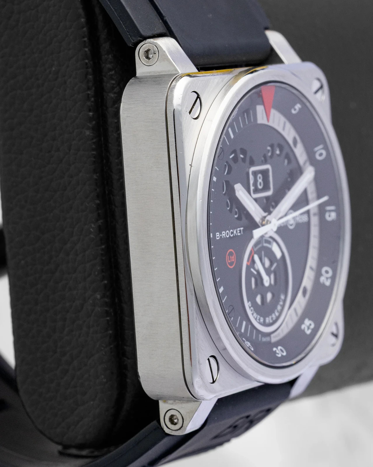 Bell & Ross BR 03-90 B-Rocket Steel Power Reserve Mens 42mm Watch B/P BR0390