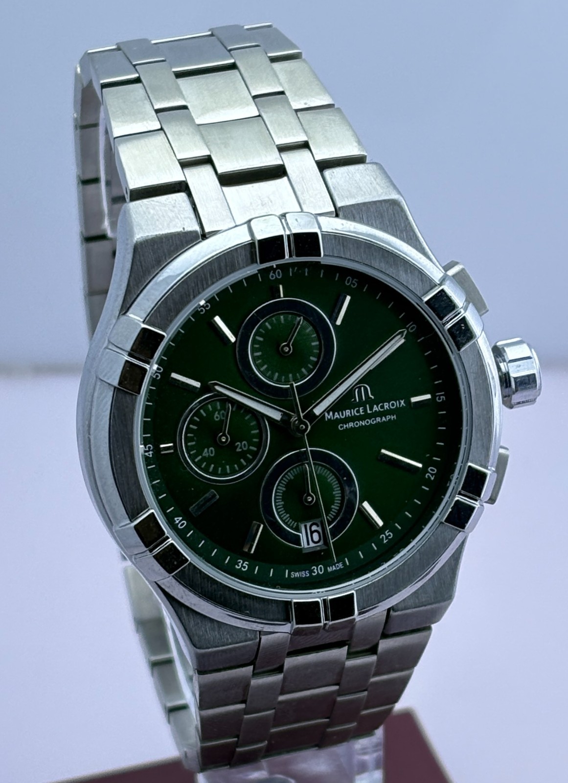 Refurbished Maurice Lacroix Aikon Chrono Quartz Green Dial Sub-Sec/Date Watch
