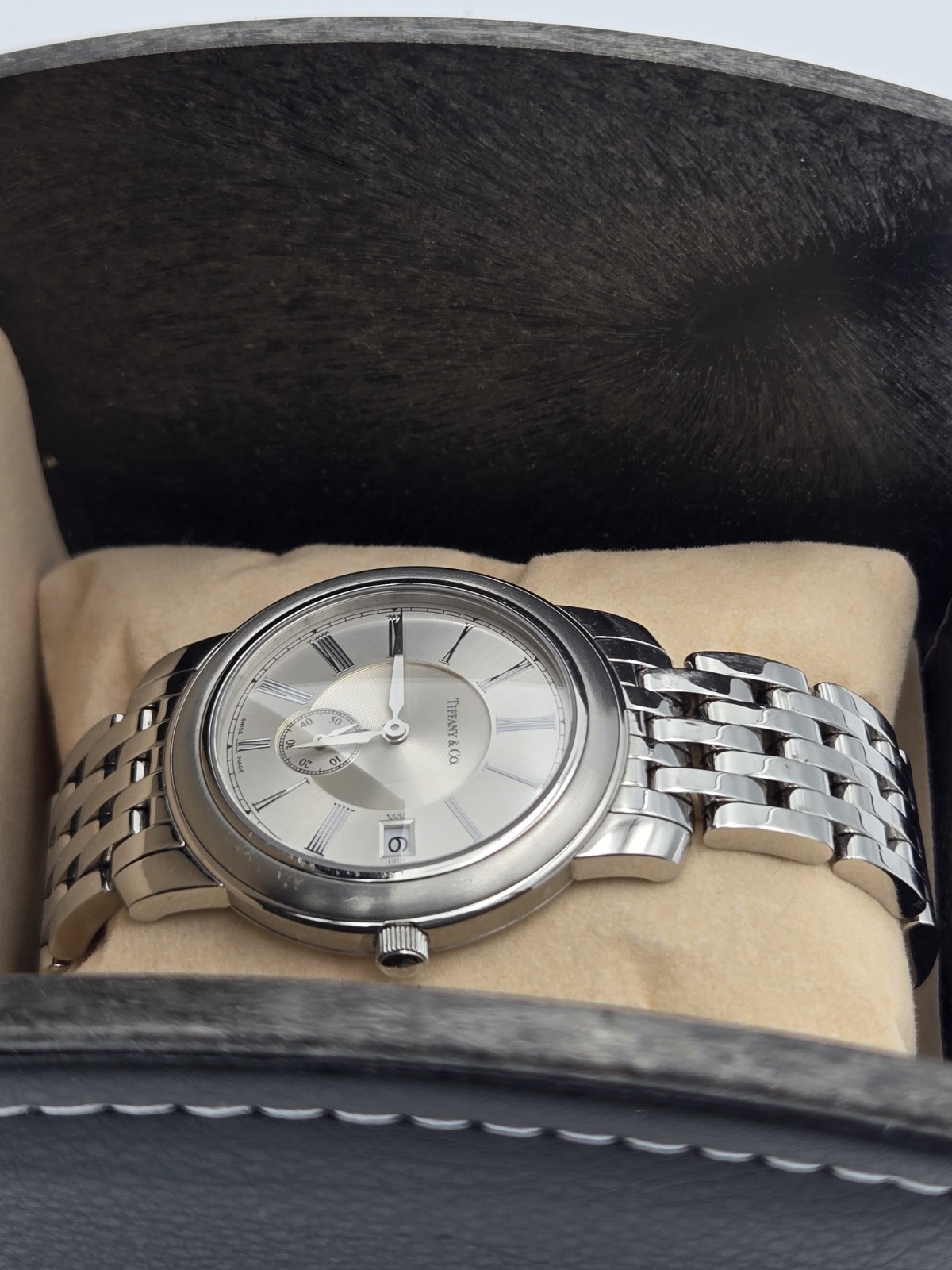 Tiffany & Co. Mark Resonator Mode Men’s Watch 37mm Stainless Steel Swiss Silver
