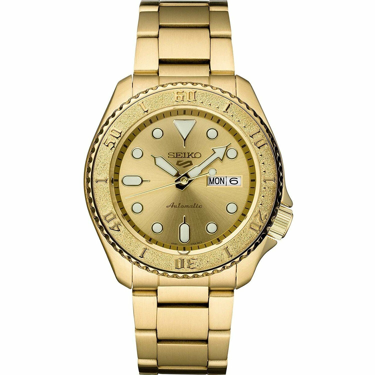 Seiko SRPE74 Seiko 5 Sports Men’s Gold-Tone 42.5mm Stainless Steel Watch