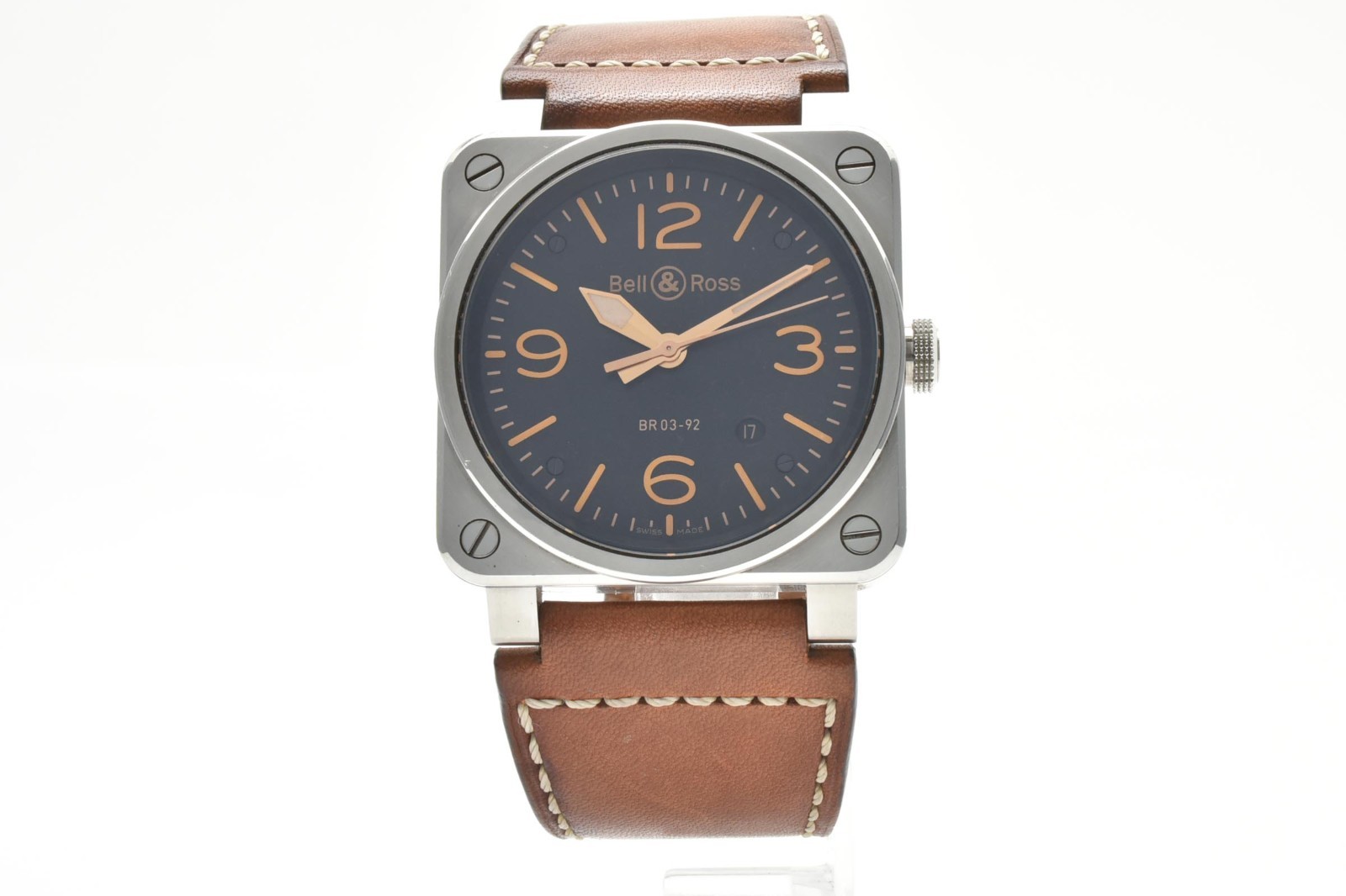 [N MINT] Bell & Ross Golden Heritage BR03-92 Goldenheri-Ca Auto Black Dial Watch