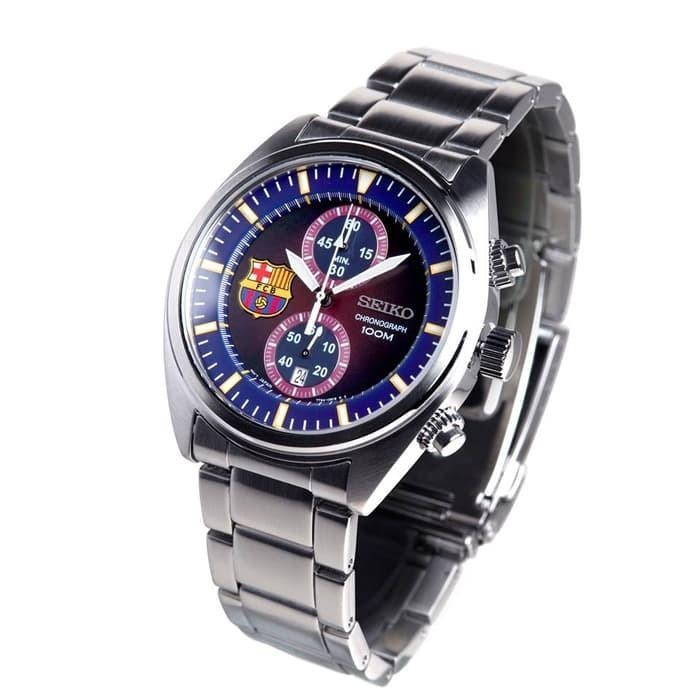Seiko Chronograph SNN265P1 FC Barcelona Dual Tone Dial Gunmetal Stainless Steel