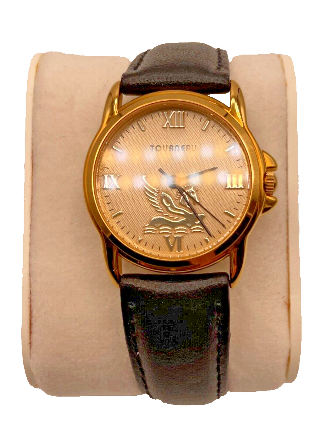 Tourneau Limited Gold Plated Stainless Steel Ladies Watch Original Leather Band