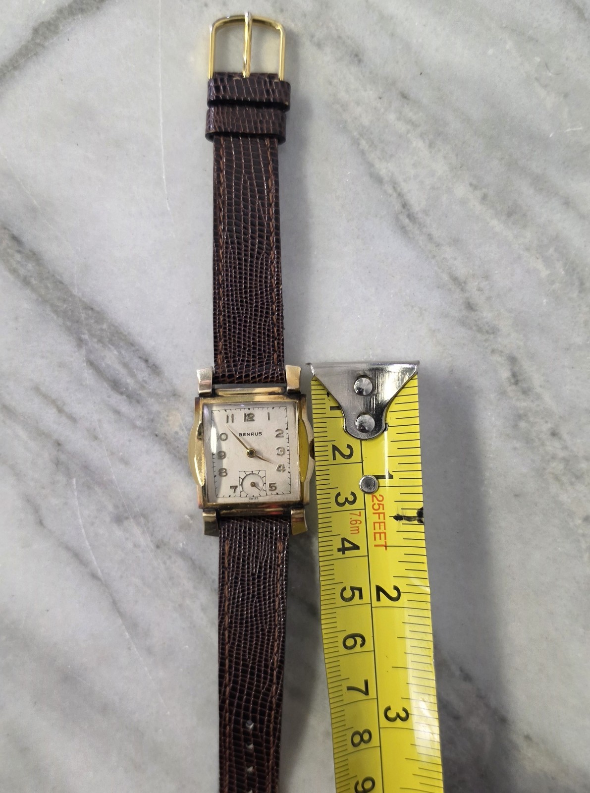 Vintage 1950’s Benrus 10K Rolled Gold Plated Men’s Watch Tank Mechanical