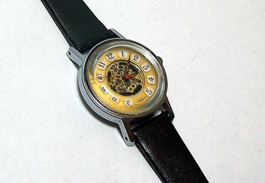 L.A. Express Ladies Custom Skeleton Watch Telephone Dial Minty fits 5.50″-6.75″