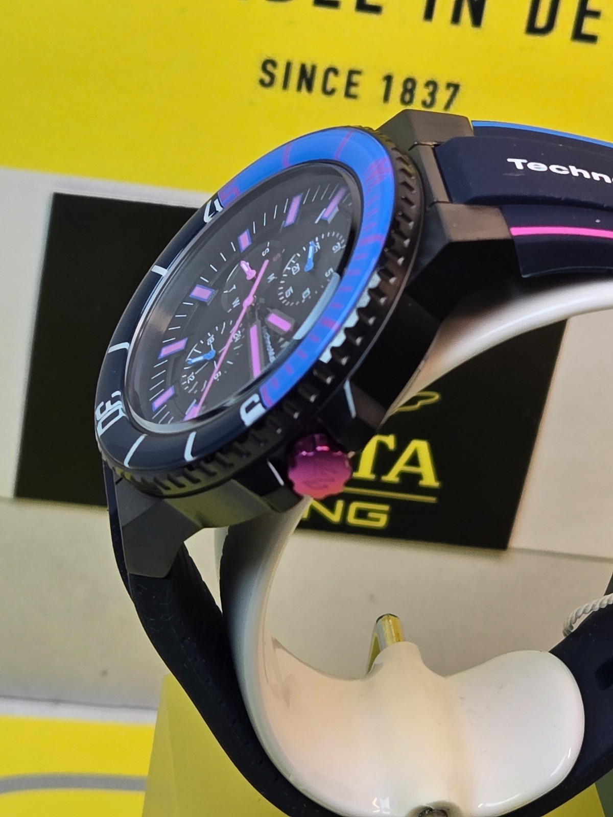 INVICTA TechnoMarine Racing Legends Mens Watch 43mm Blue w/ Blue & Pink DIal NEW