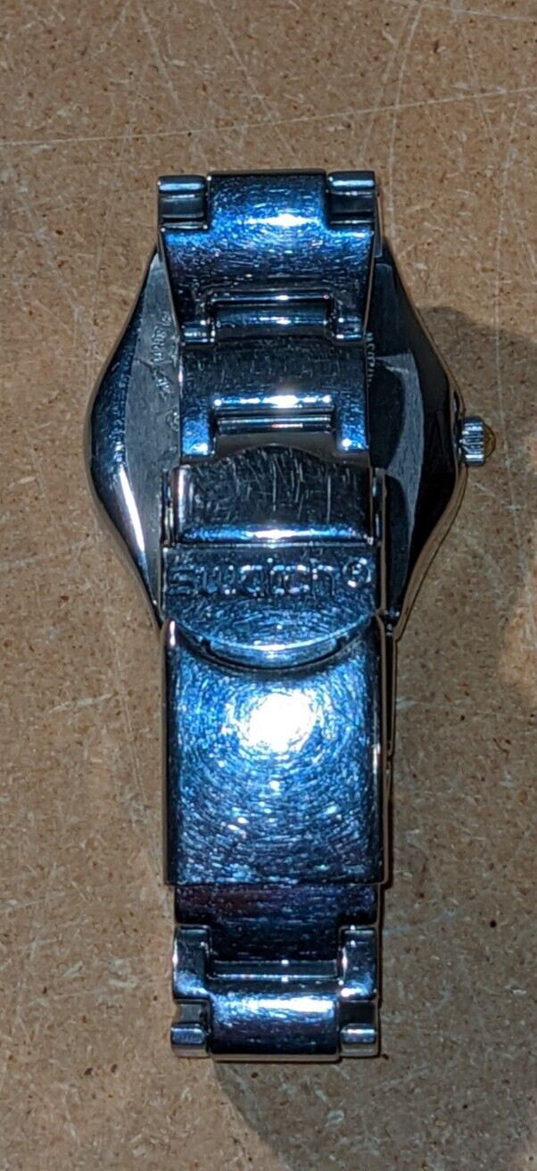 Vintage Ladies SWATCH IRONY AG 1999 1990s Swiss Stainless Steel Bracelet Watch