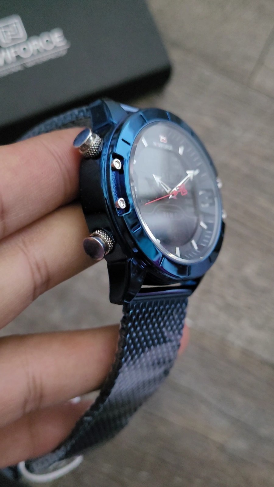 Naviforce Dual Display Chronograph Watch in Stainless Steel For Men