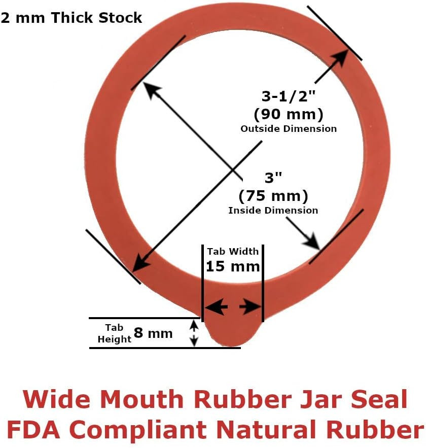 Rubber & Plastics Rubber Rings for Wide Mouth Canning Jar, 12-Pk.