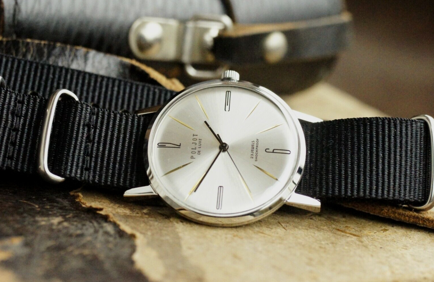 POLJOT De Luxe Ultra SLIM Mechanical Watch leather strap Men’s Vintage