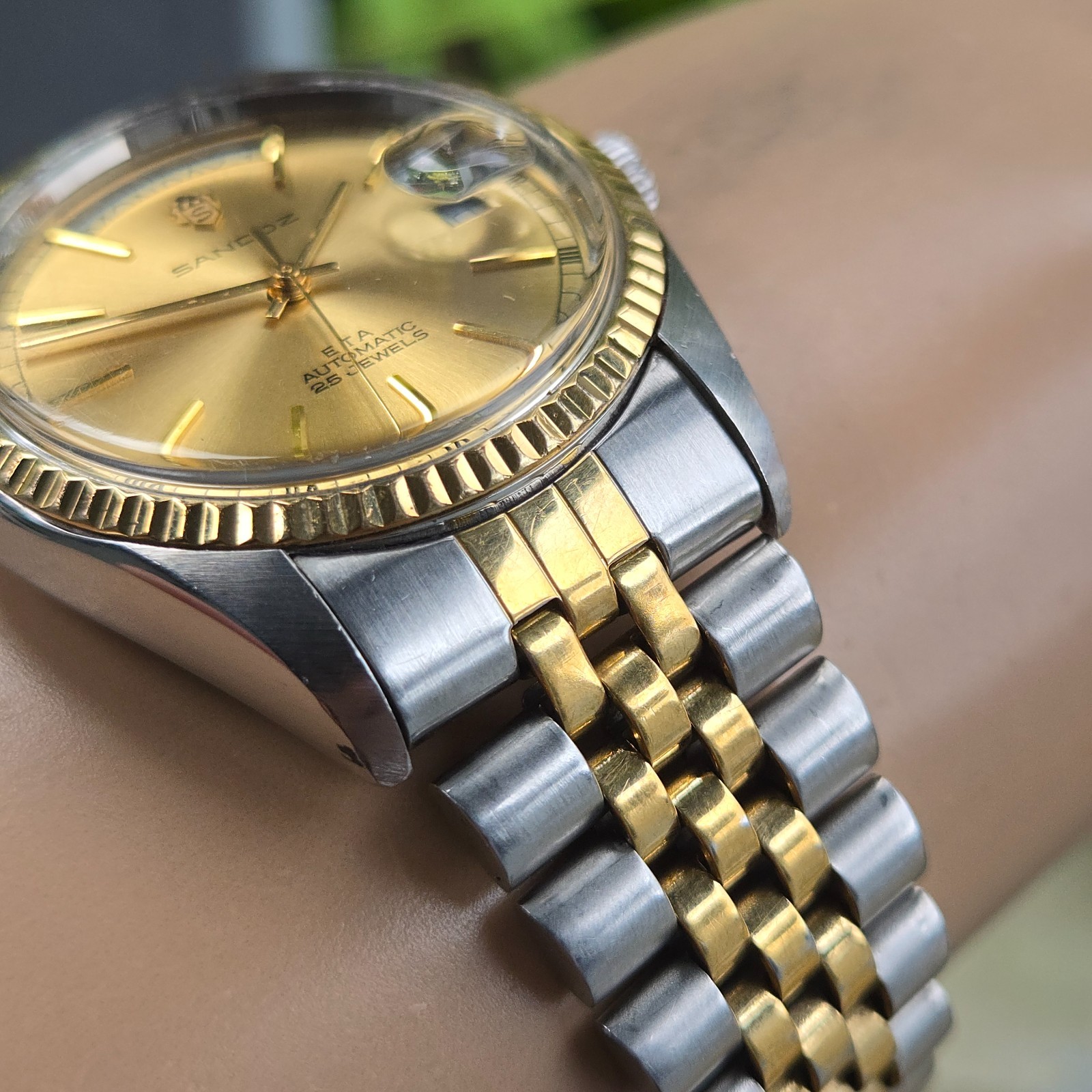 Vintage SANDOZ men’s automatic watch day/date swiss made 1980s