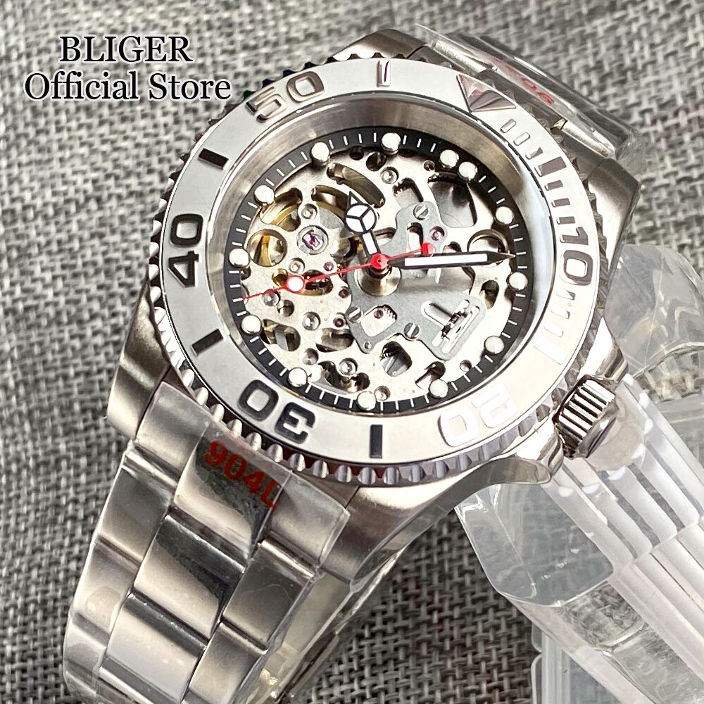 40mm NH70 Automatic Movement Diving Watch For Men 20ATM Waterproof Glass Back