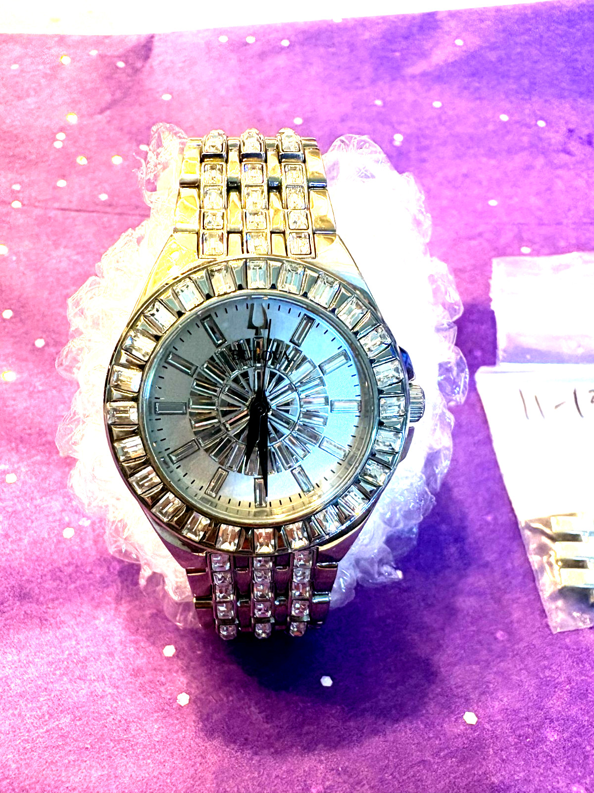 Bulova Crystal Octava 34mm Gold Stainless Steel Case with Silver Stainless Steel