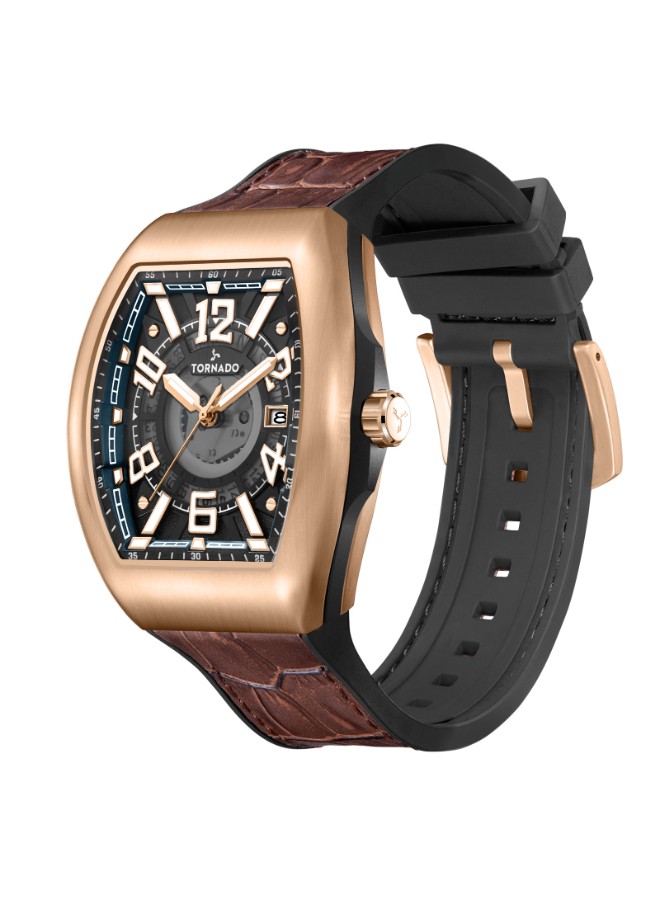 Tornado Aristocrate Men’s Analog Watch | Black Dial, 44mm, 50 m (5 ATM)