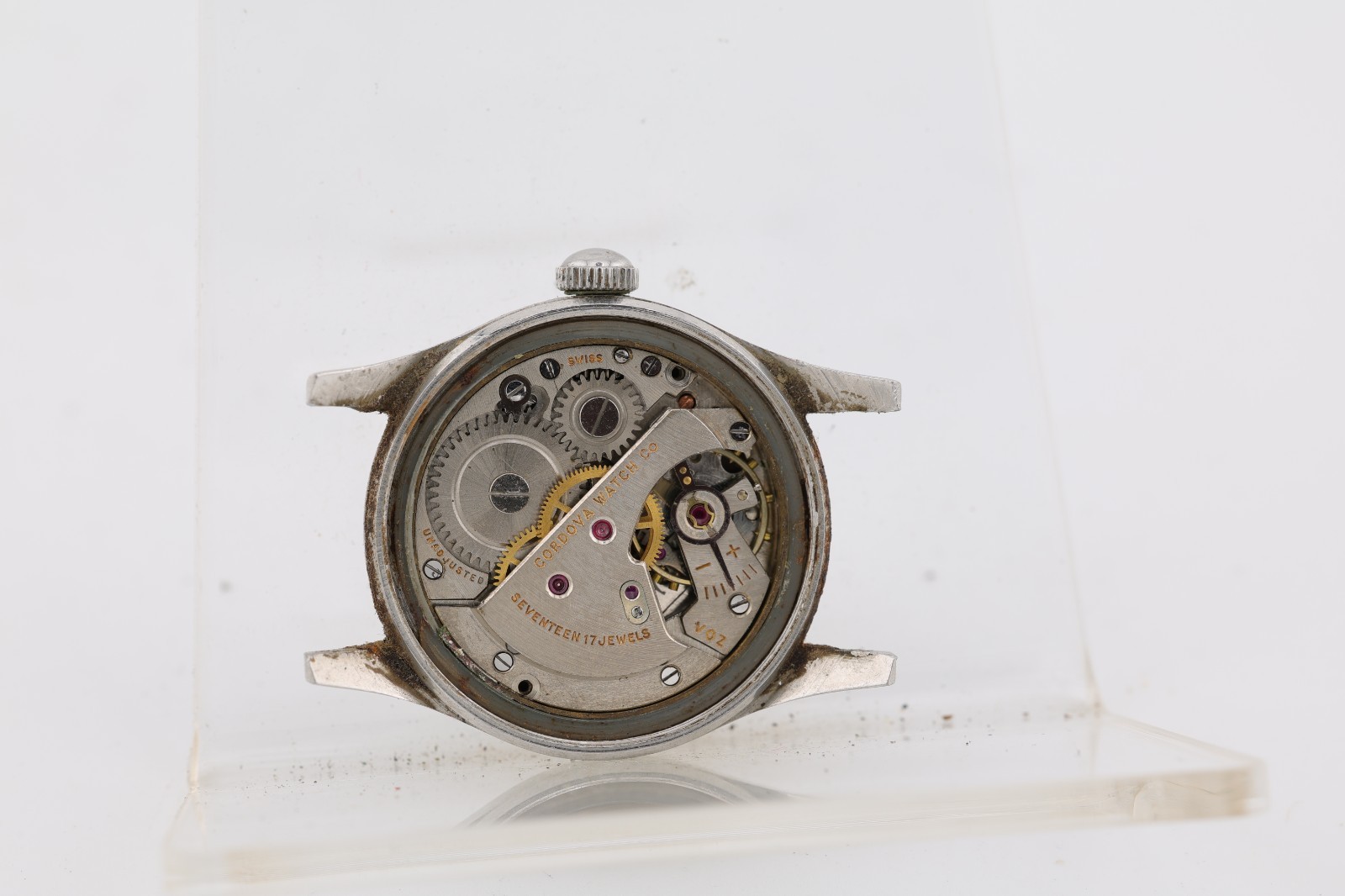 CORDOVA MILITARY SWISS 17j 106D, AS 1187 WATCH, 29mm 14mm LUG, FOR REPAIR (LW)