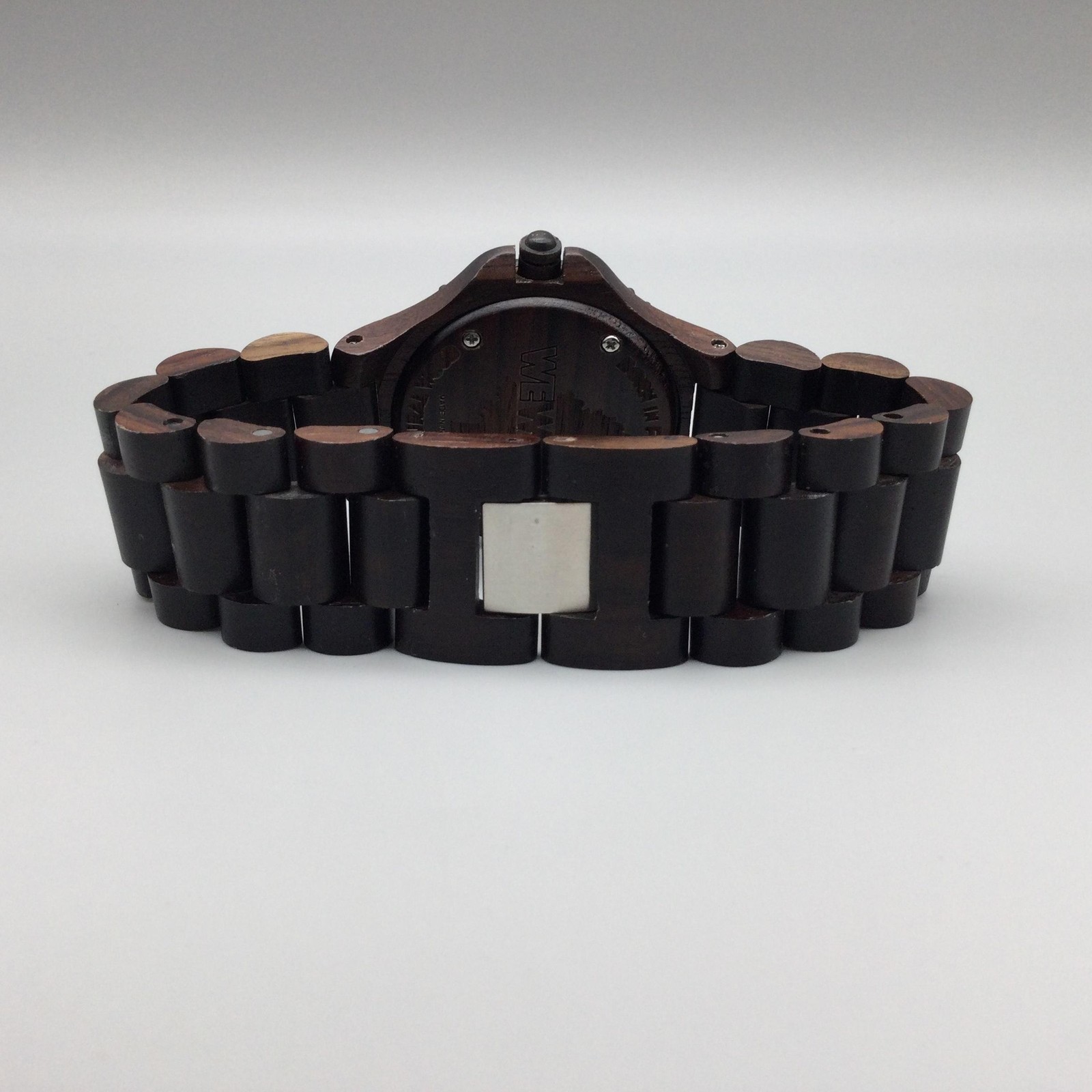 WeWOOD Mens Watch 41mm Brown Dial Dark Wood Bracelet New Battery 8.25″