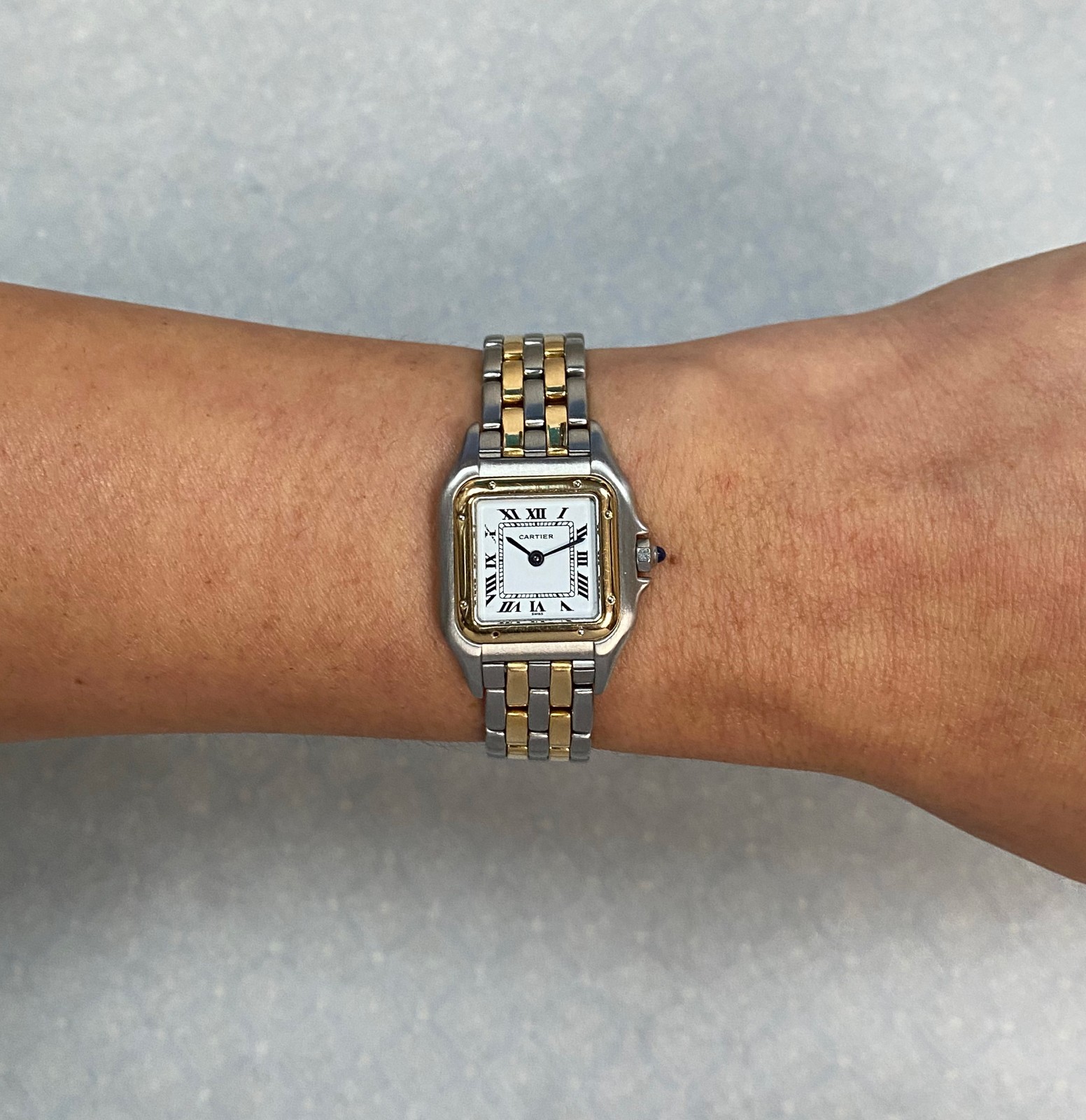 Cartier Panthere Small 2 Row 18k Yellow Gold/Steel Ladies 23mm Watch
