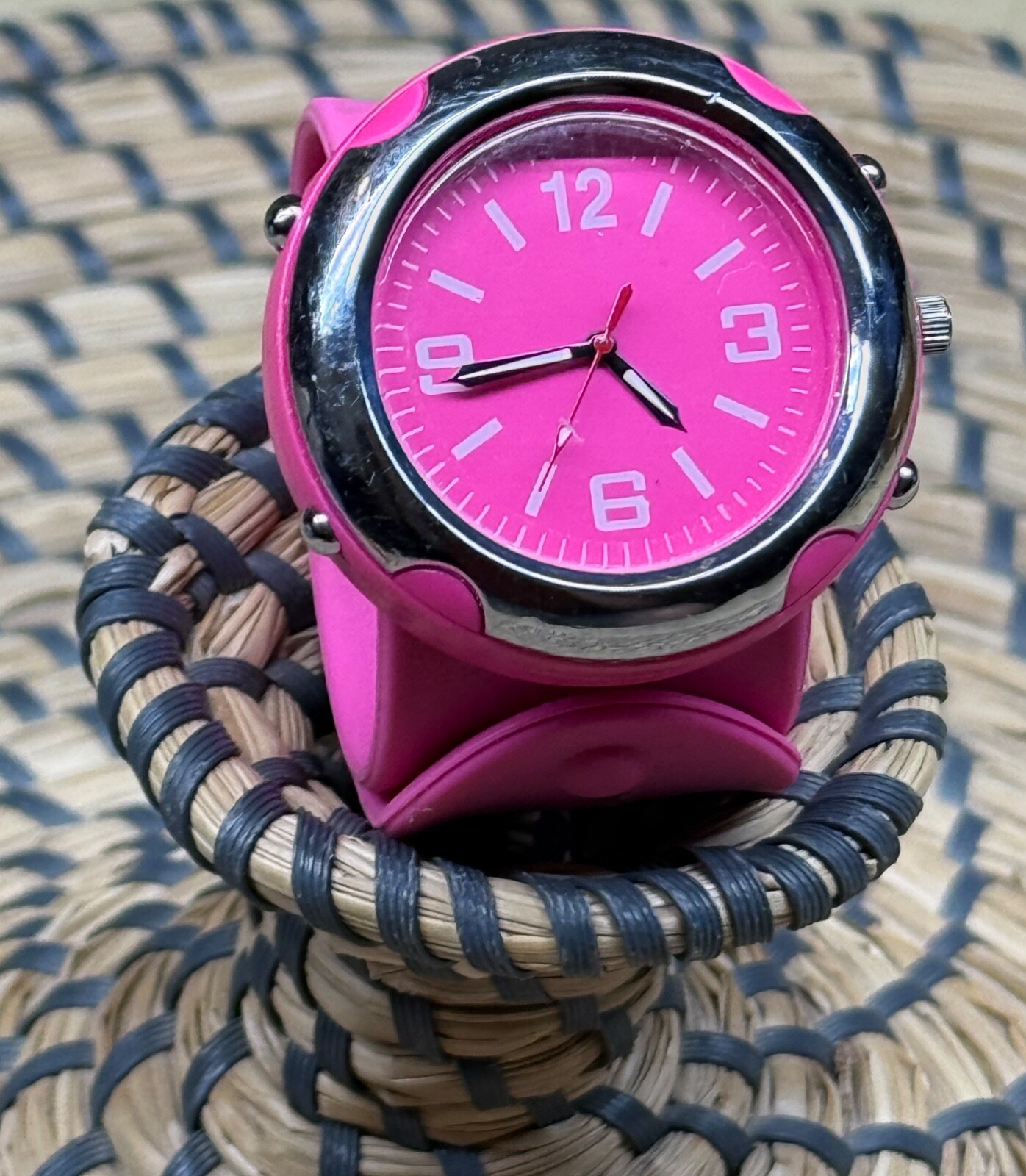 Vintage Women’s Pink Retro Wrapping Wristwatch Wrap Snap Watch Analog Round READ