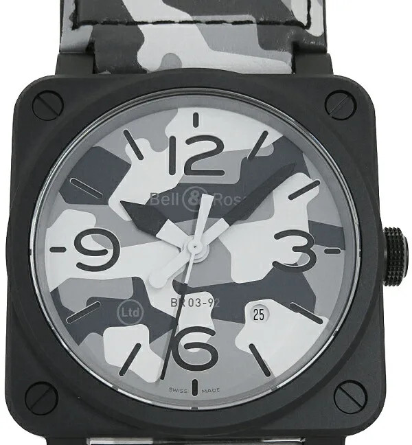 Bell & Ross BR03-92 White Camouflage BR0392-CG-CE Automatic 42mm Box Papers
