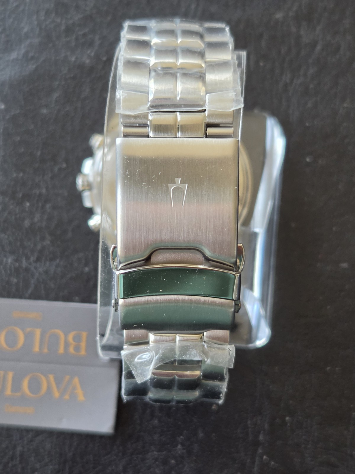 Bulova 98B401 Men’s Marine Star Quartz Chronograph Black Dial Steel Watch 41.5mm