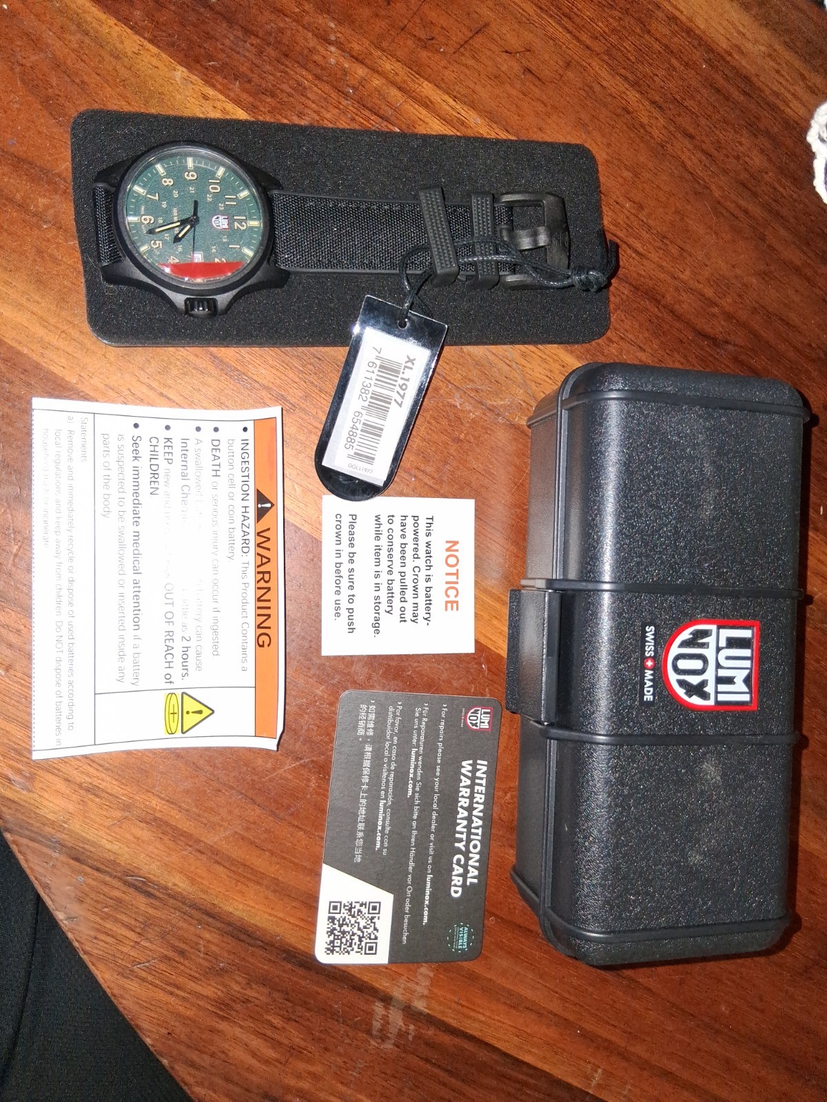 Luminox XL.1977 Swiss Made Quartz Green Dial Black Carbon 47mm Date Watch