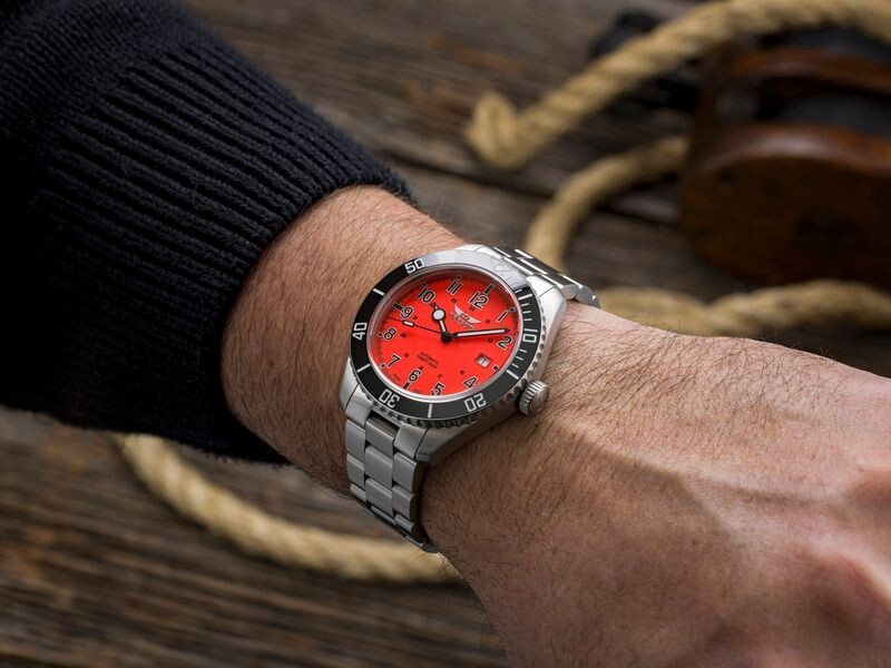 Tresod Ocean Master SWISS MADE SW200 Automatic Orange Dial Ceramic Bezel Watch
