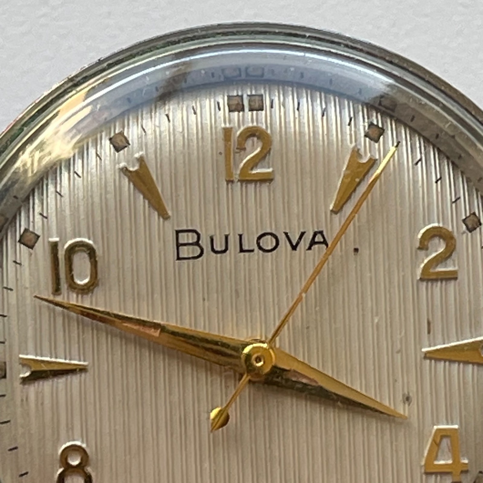 Vintage Bulova 1954 Linen Dial Manual Wind Watch Swiss 10K Rolled Gold Repair