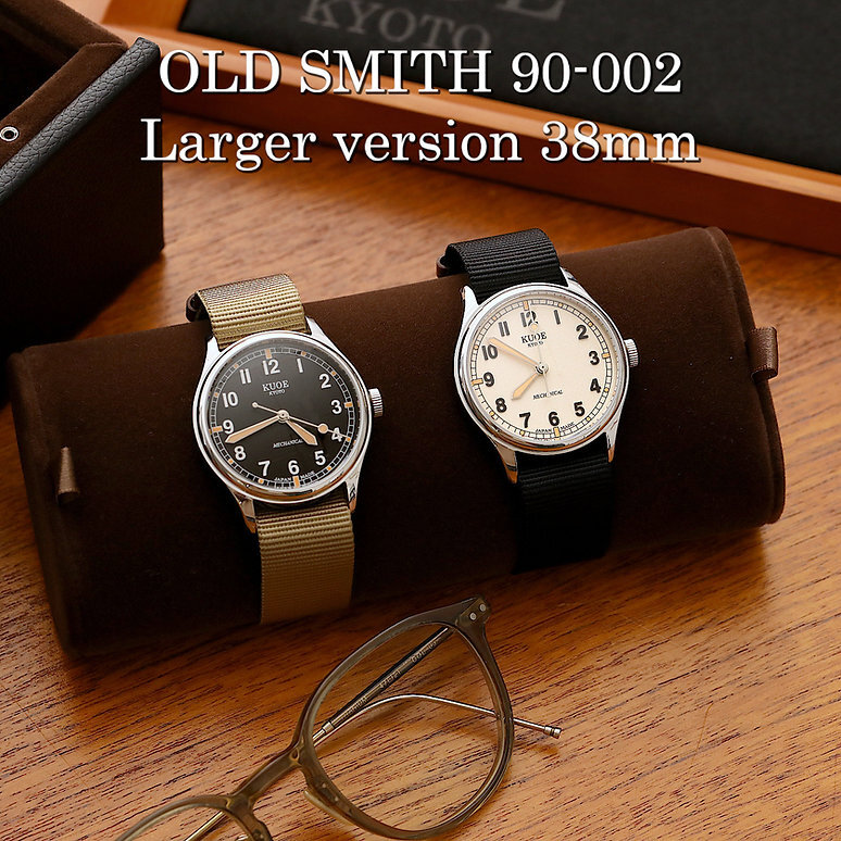 KUOE KYOTO OLD SMITH 90-002 38mm Ivory Dial Automatic Watch NEW Free Ship