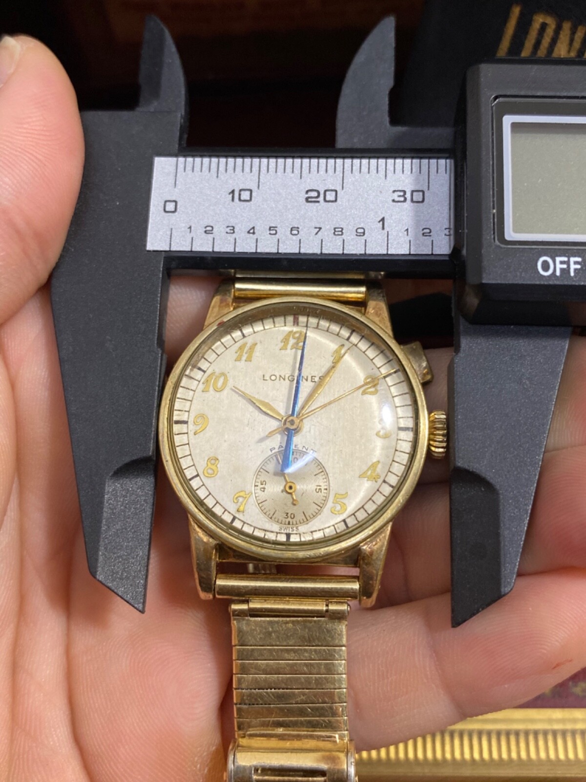vintage Longines Chronograph Flyback 12.68Z Pilot Forstner Komfit Guards PLSREAD