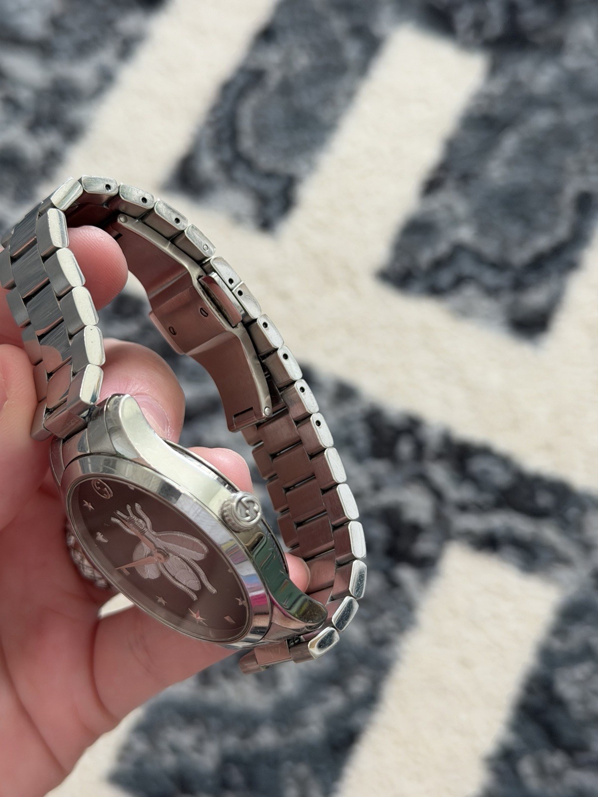 Gucci G-Timeless Bee Dial Swiss Quartz Watch Stainless Steel 38mm