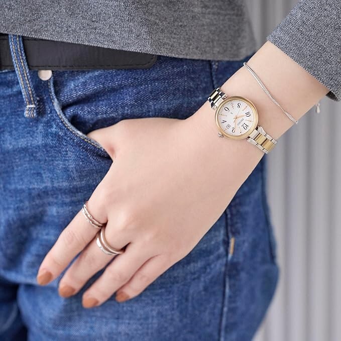 SEIKO SSQW086 LUKIA Grow Solar Radio Titanium Women’s Watch Titanium Band NEW