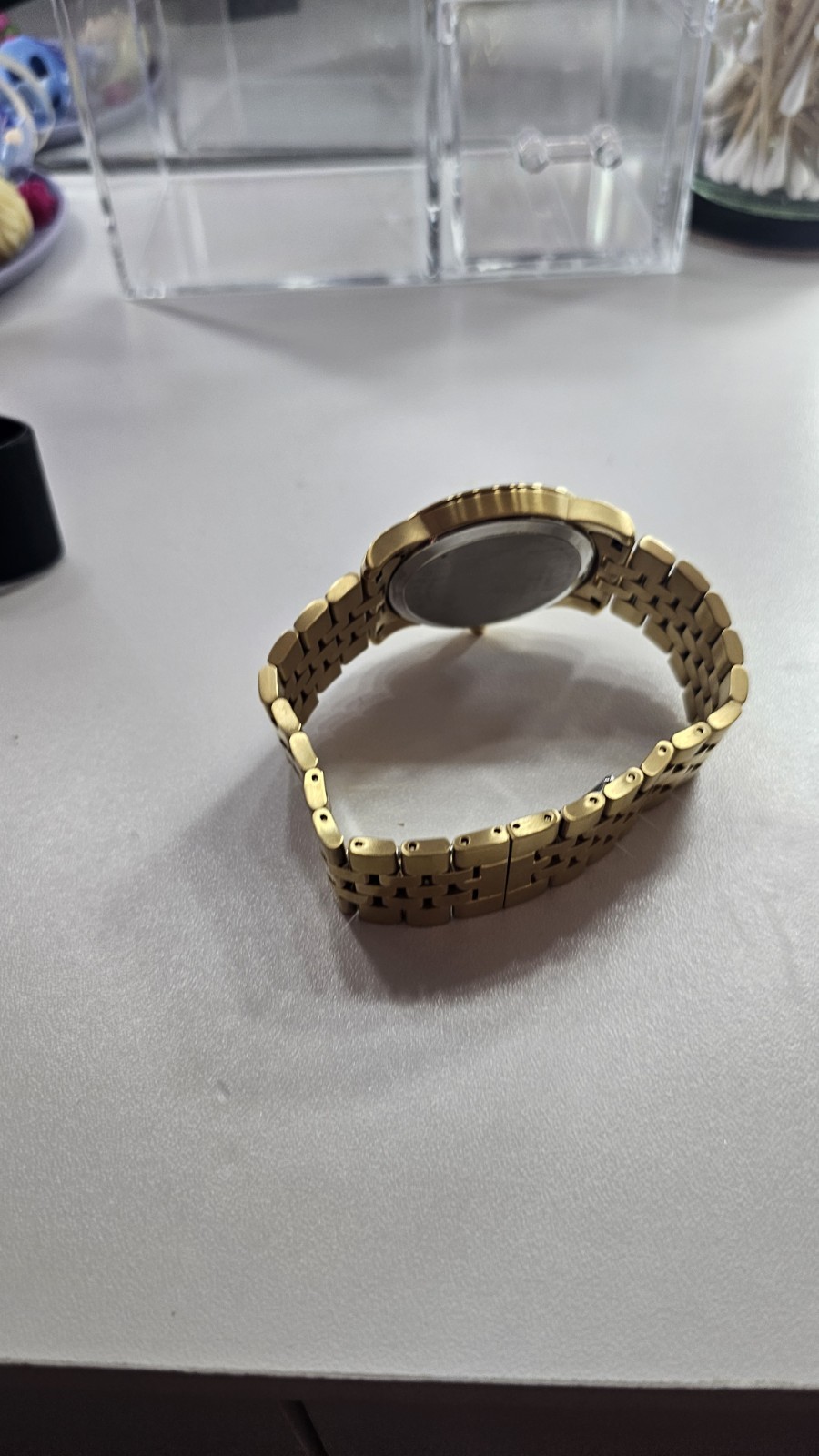 Movado Museum Men’s Quartz Watch Black Dial 40mm Gold Steel Bracelet 3 ATM Box