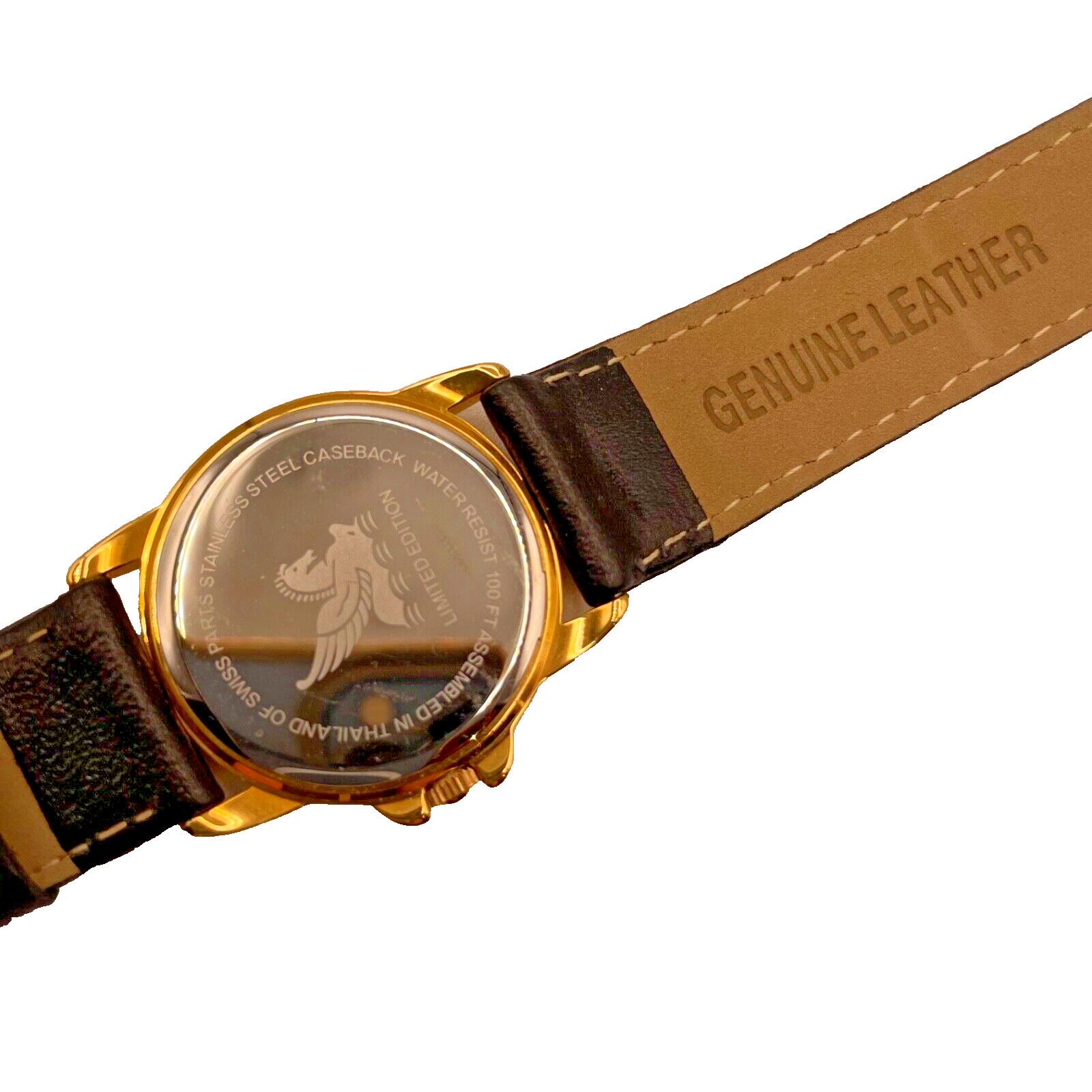 Tourneau Limited Gold Plated Stainless Steel Ladies Watch Original Leather Band