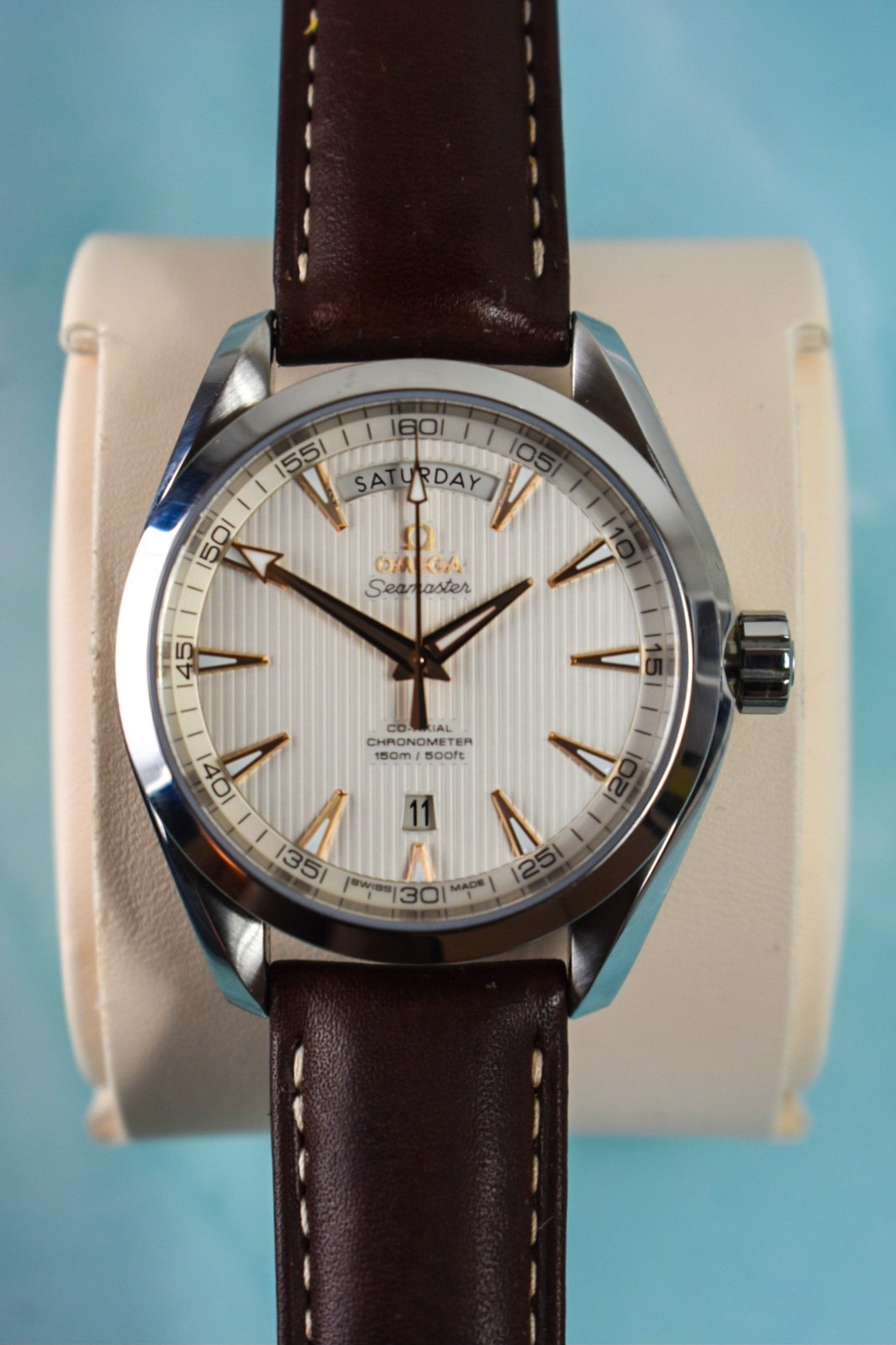 Rare OMEGA Seamaster Aqua Terra Day Date 231.13.42.22.02.001 Box and Papers