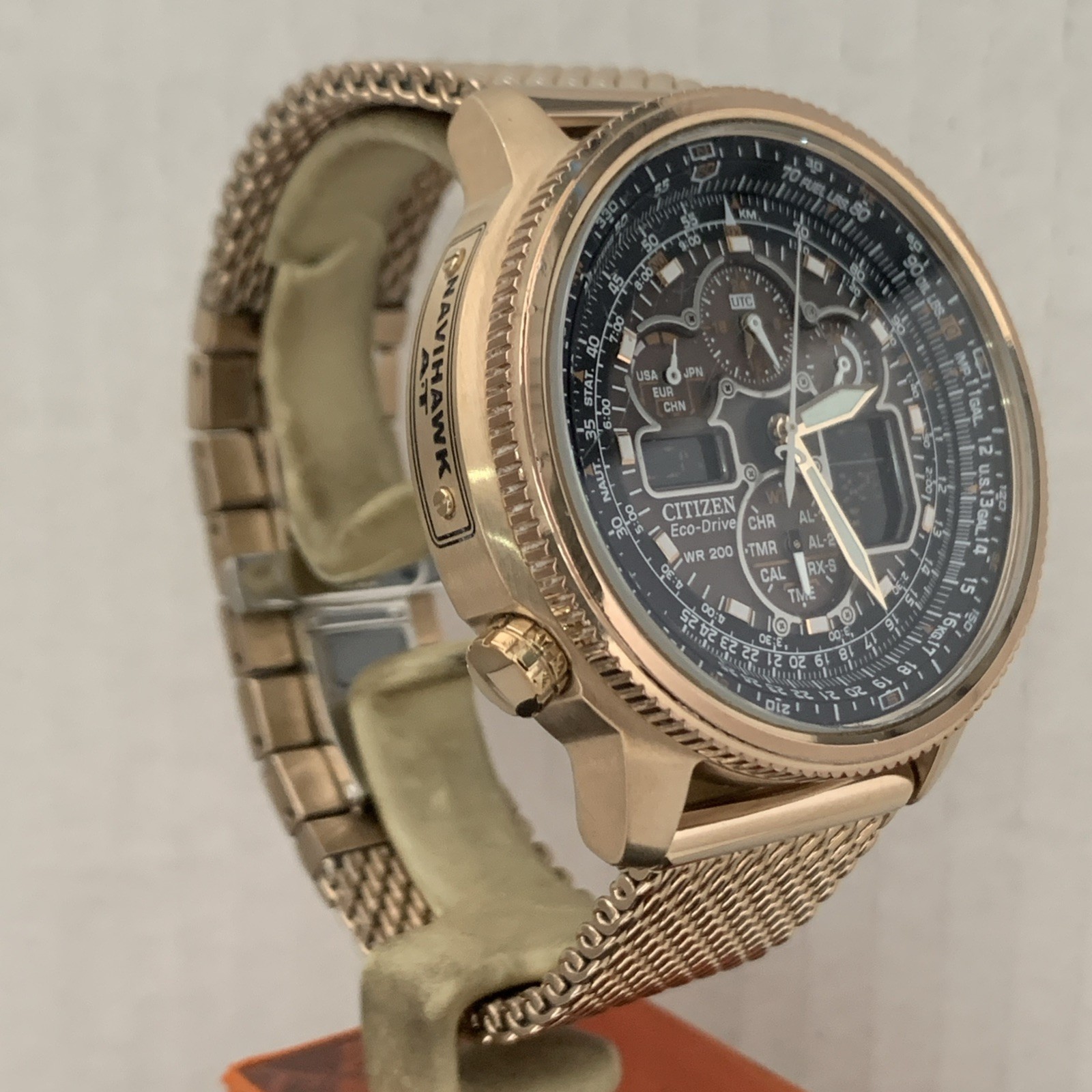Citizen Men’s Navihawk Eco Drive R.Controlled A-T Rose Gold PVD Watch JY8033-51E