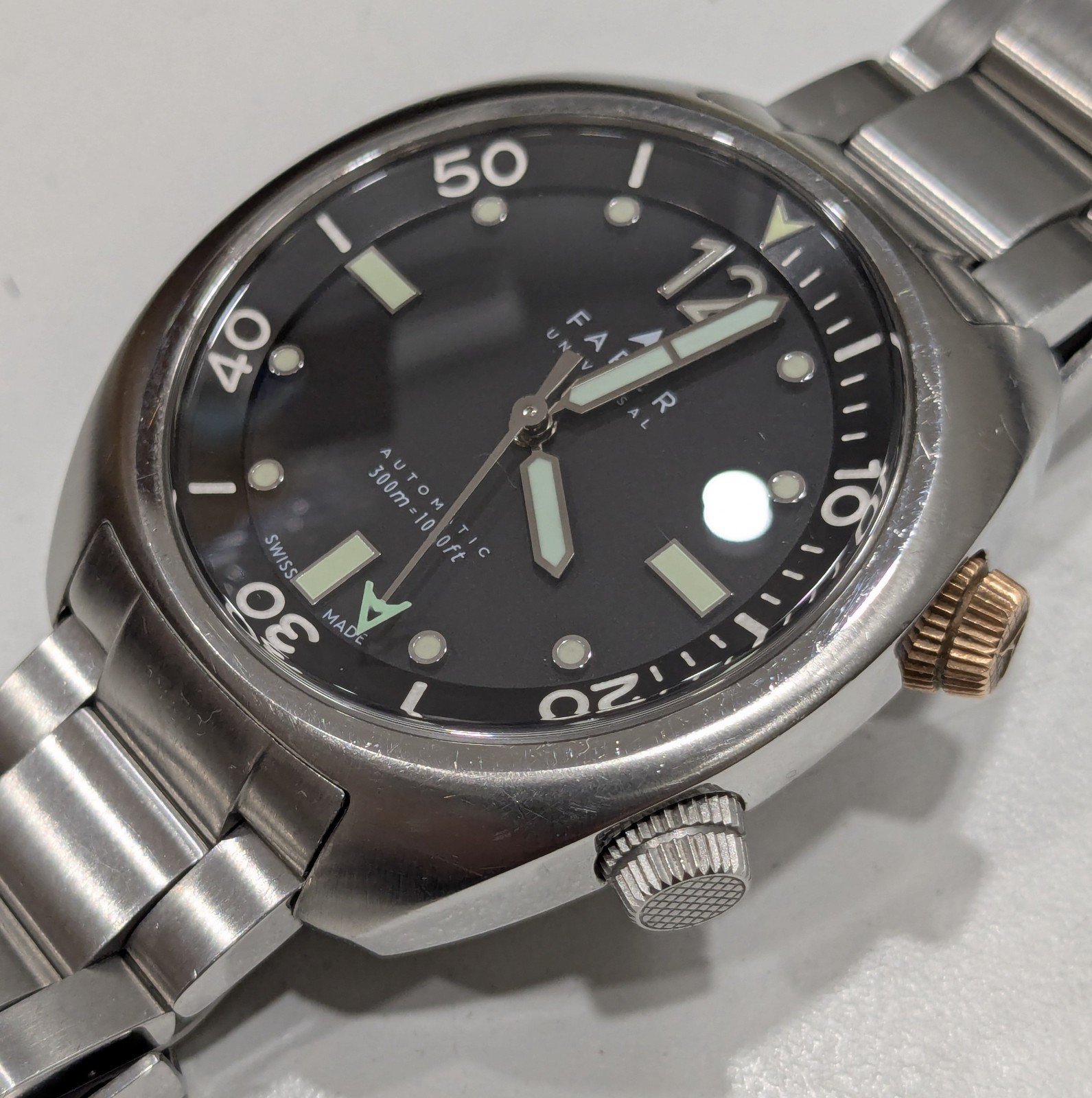 Farer Aqua Compressor Endeavour 41.5mm Mens Watch Stainless Steel