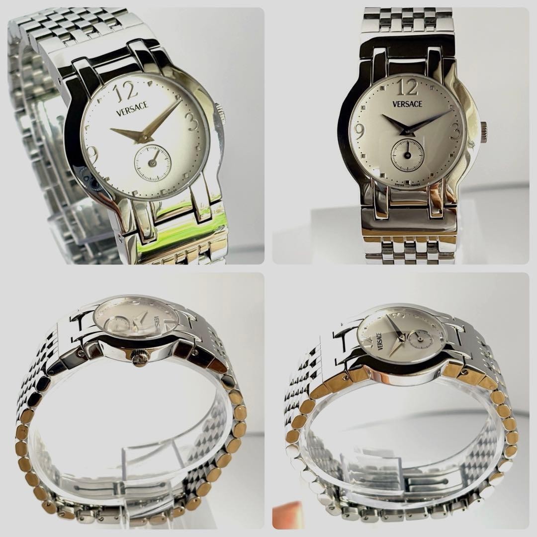 Versace Madison Small Second White Quartz Wristwatch Medusa Japan 072743