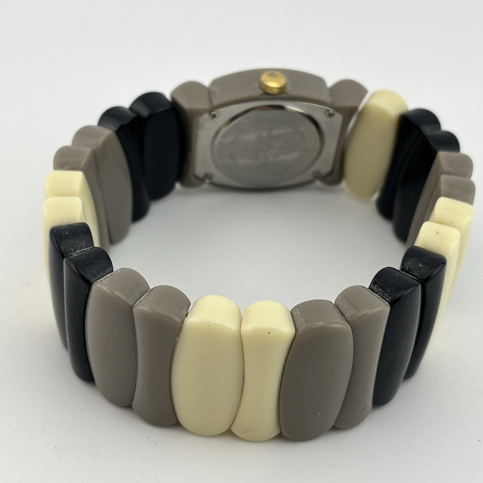 Time Will Tell New York Watch Ivory Black Gray 29mm Case 8″ Band- New Battery