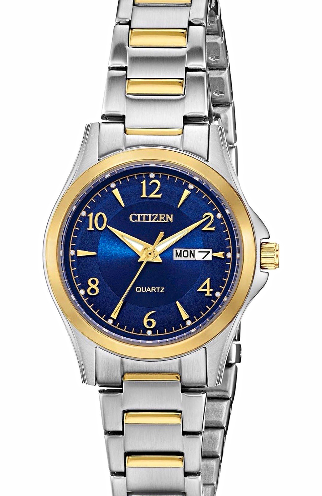 Citizen Quartz Women Two-Tone Stainless Bracelet Blue Face 28mm