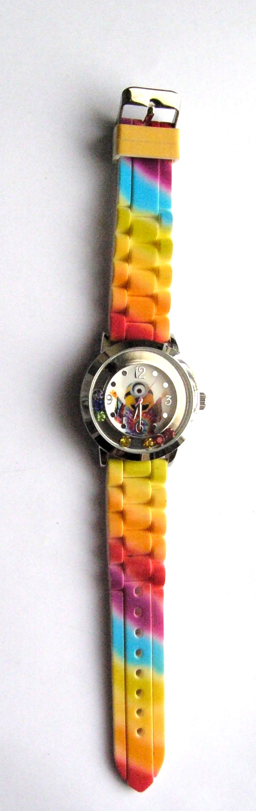 Minions Watch Universal Studios Multicolor Silicone Band Round 40 mm White Dial